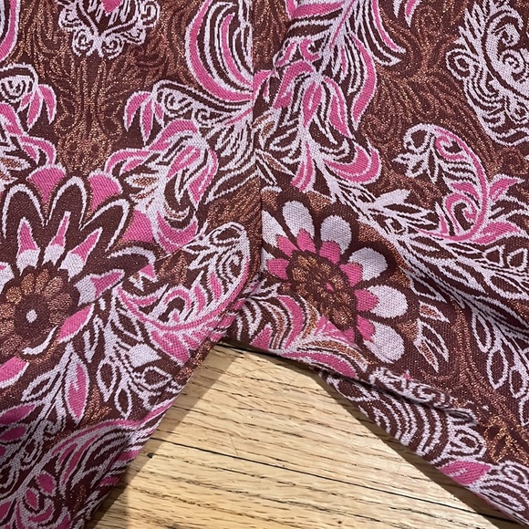 Anthro MAEVE Pink Paisley Flare Leg Retro Pants - Picture 10 of 15